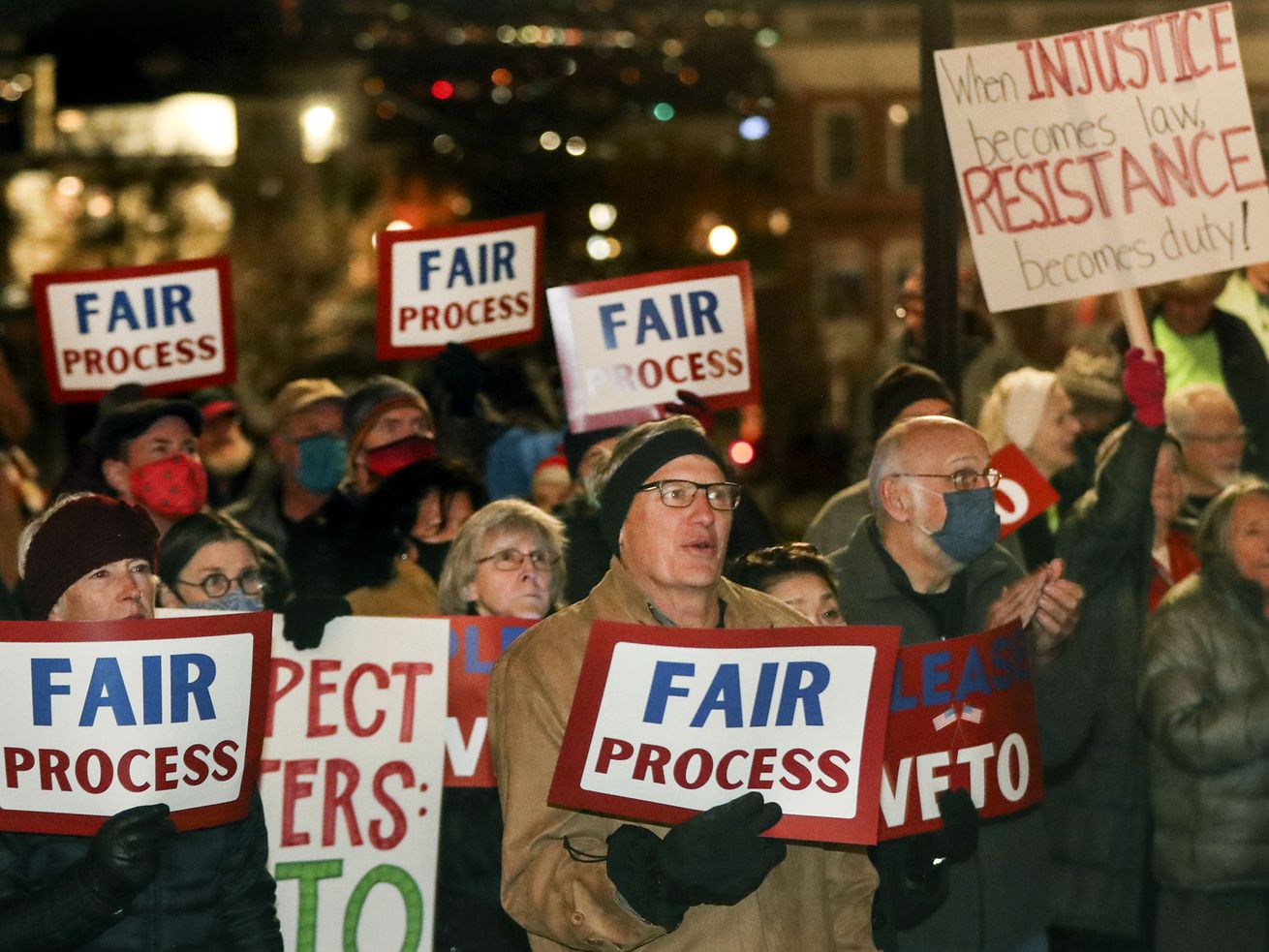 Utahns rally in opposition to the proposed congressional district maps at the Capitol in Salt Lake City on Nov. 10, 2021. Hundreds of Utahns emailed their legislators to oppose the congressional redistricting maps approved by the state Legislature, which rejected maps drawn by an independent commission.