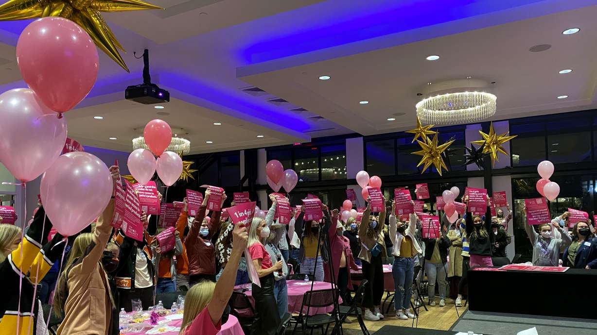 Utah Policy Project's student ambassadors for its Period Project campaign pose for a picture.