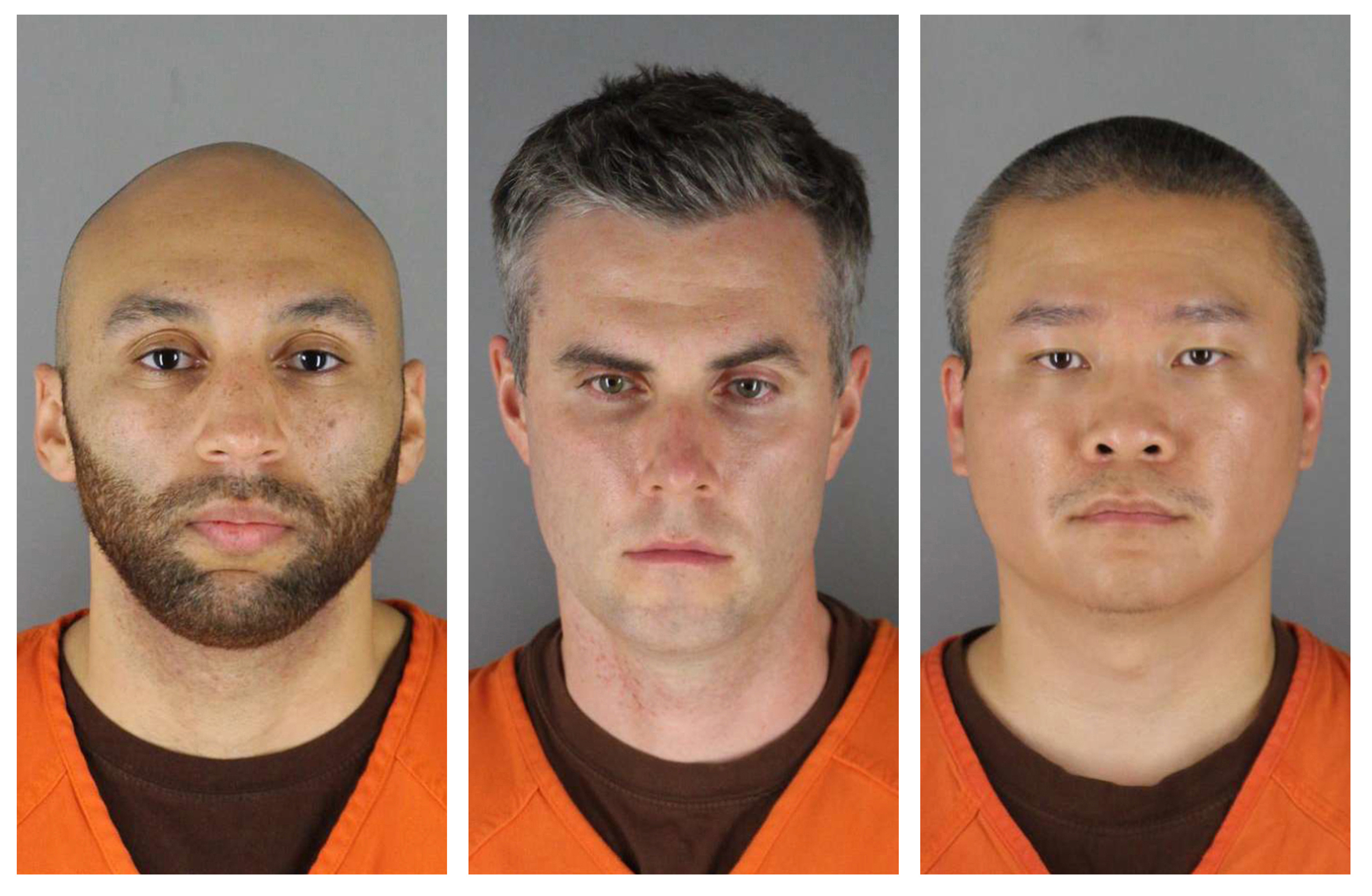 This combination of photos shows, from left, former Minneapolis police officers J. Alexander Kueng, Thomas Lane and Tou Thao. Jury selection in their federal trial began Thursday.
