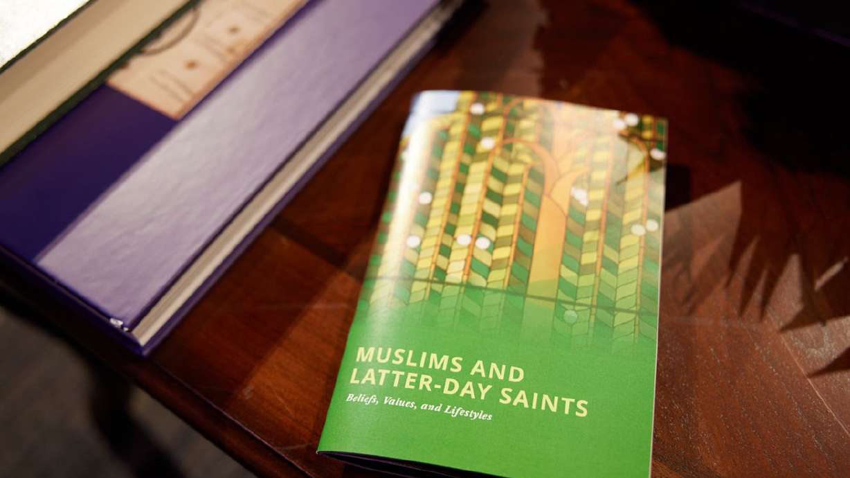 A copy of the new pamphlet "Muslims and Latter-day
Saints: Beliefs, Values and Lifestyles,” released by The Church of
Jesus Christ of Latter-day Saints on Wednesday.