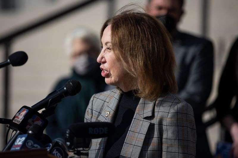 Rep. Rosemary Lesser, D-Ogden, speaks at a press
conference outlining the Democrats’ legislative priorities for the
year at the Capitol in Salt Lake City on Day 3 of the Utah
legislative session, Thursday.