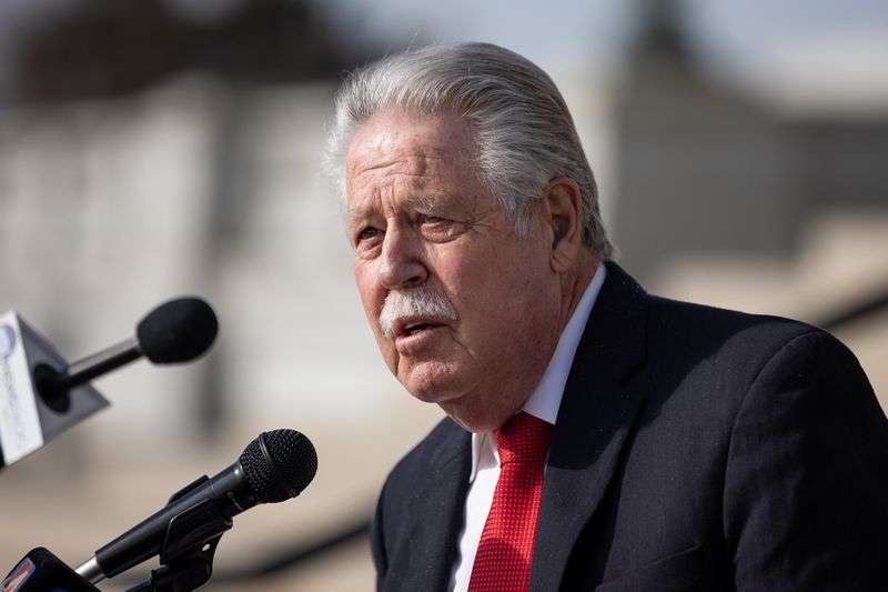 Senate Minority Caucus Manager Gene Davis, D-Salt Lake
City, speaks at a press conference outlining the Democrats’
legislative priorities for the year at the Capitol in Salt Lake
City on Day 3 of the Utah legislative session, Thursday.