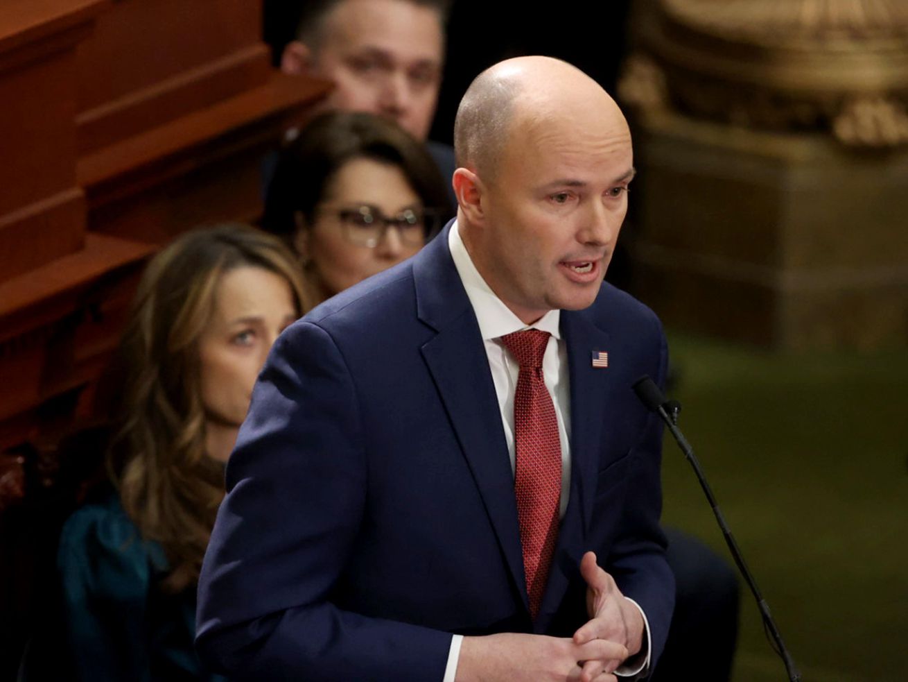Gov. Spencer Cox delivers his State of the State address at the state Capitol in Salt Lake City on Jan. 20. Cox on Wednesday signed his first batch of bills passed by legislators during the first few weeks of the session.