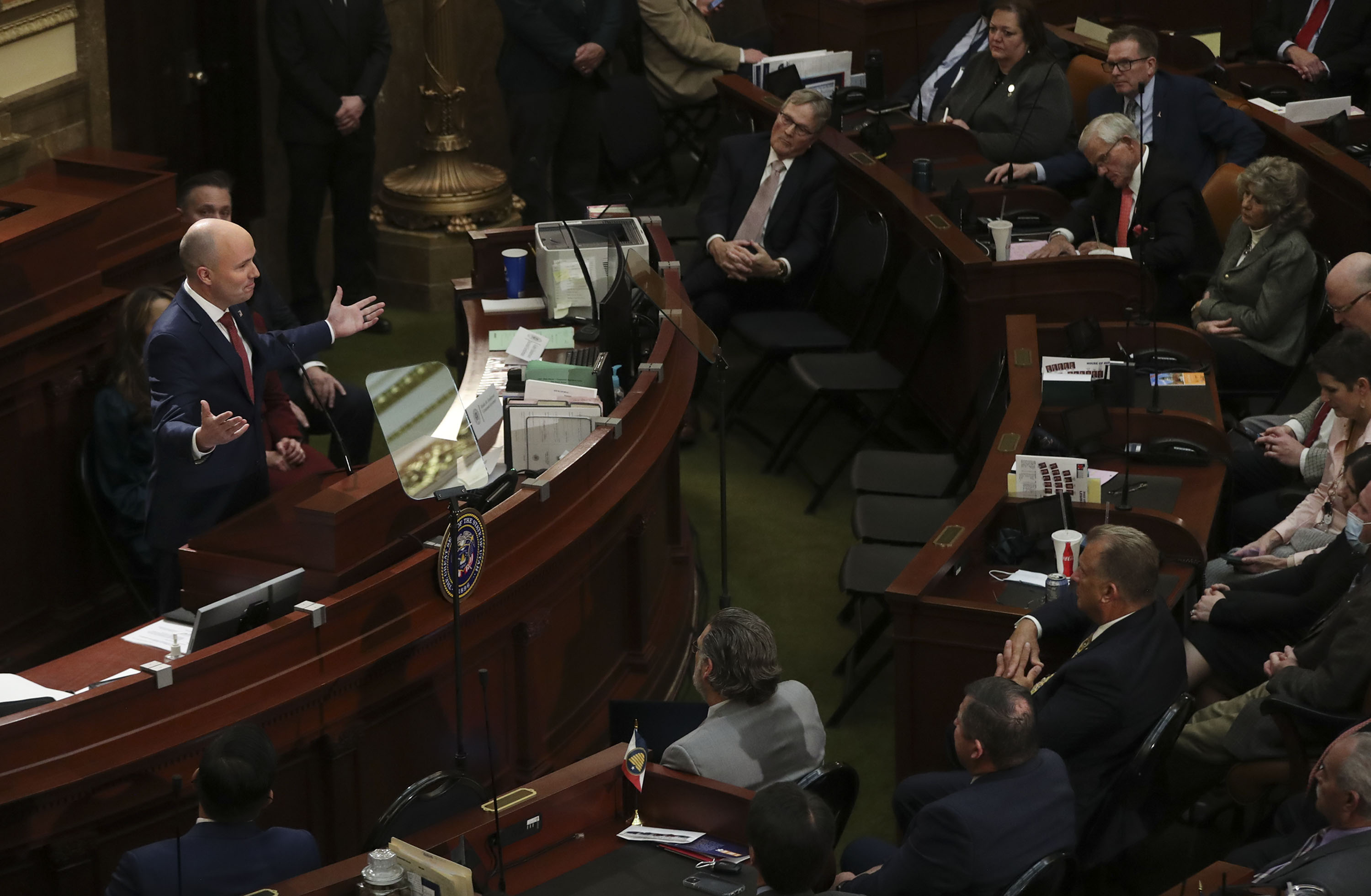 Gov. Spencer Cox called for action on several issues in the 2022 State of the State at the Capitol in Salt Lake City on Thursday.