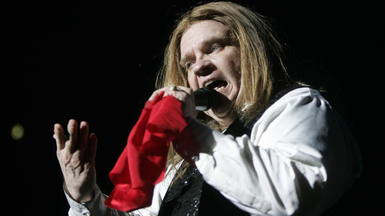 Rock star Meat Loaf appears on stage during the first concert of his tour through Germany in Hamburg, northern Germany, June 12, 2007. Meat Loaf died Thursday night at age 74, a family statement on his official Facebook page said Friday.