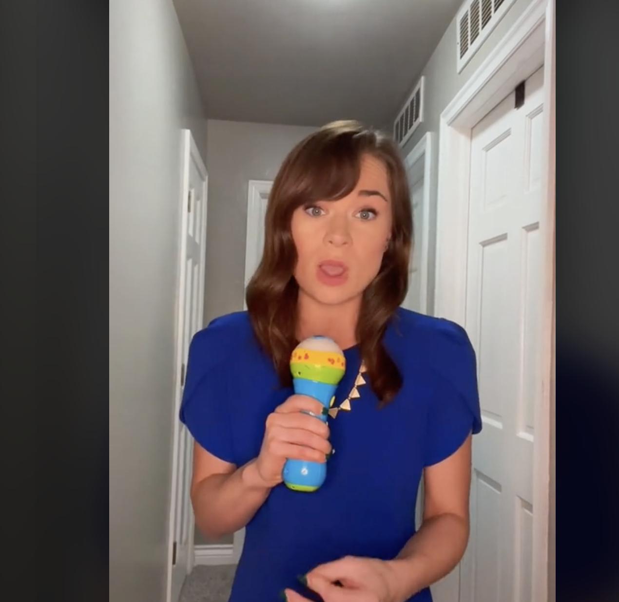 A recent TikTok challenge asked broadcast journalists to use their “reporter voice” to report on everyday things — this mom knocked it out of the park.