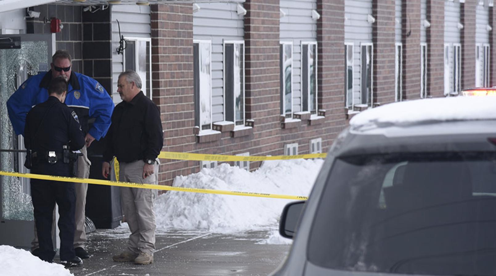 Photos from the sceene of a shooting at the Motel 6 in Rexburg, Idaho.