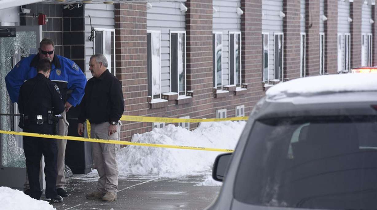 Photos from the sceene of a shooting at the Motel 6 in Rexburg, Idaho.