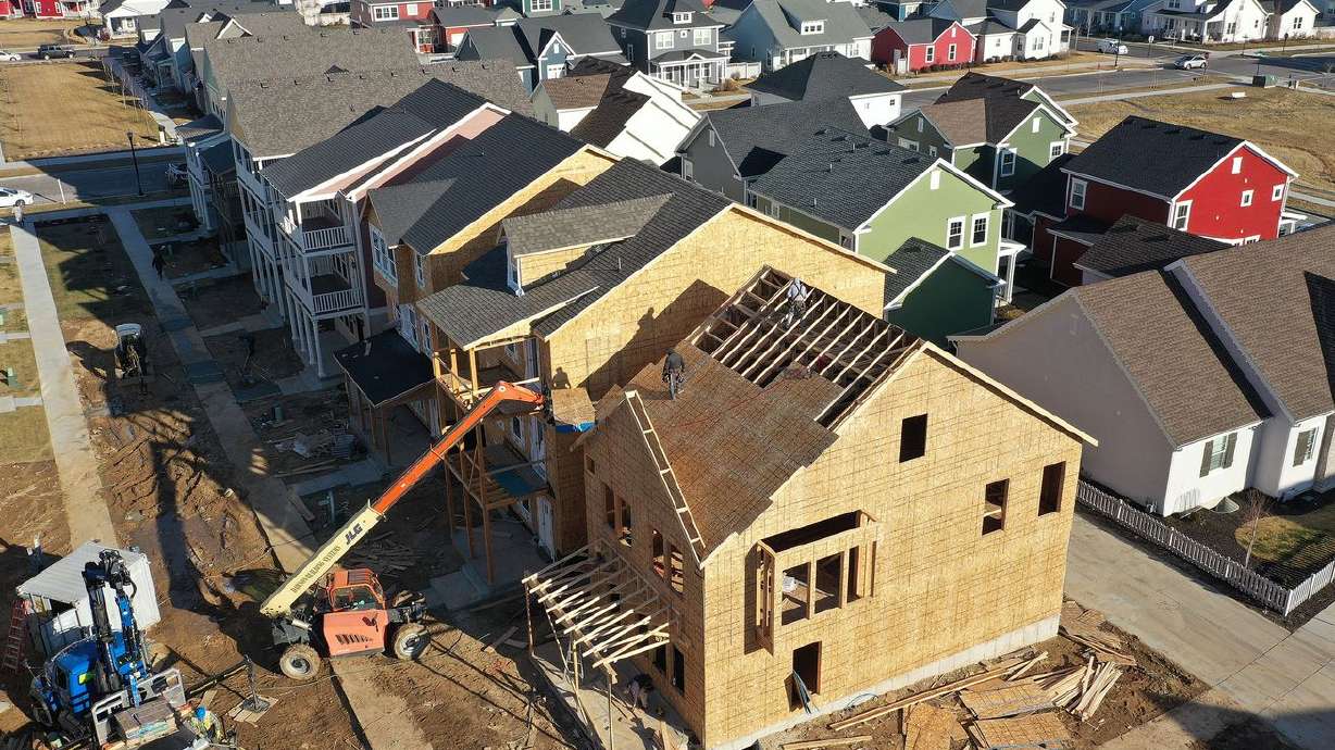 Work continues on Destination Homes lots in South Jordan on Jan. 11. A new survey says Utahns are more concerned about growth than at any point in the last 25 years.