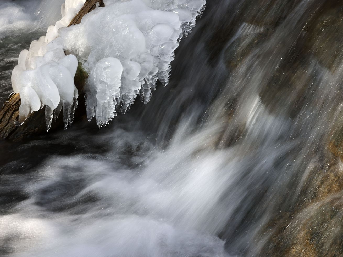 Water flows down City Creek in Salt Lake City on Thursday. City Creek Canyon collects water from 19.2 square miles of watershed that feeds the 14.5-mile-long City Creek stream.