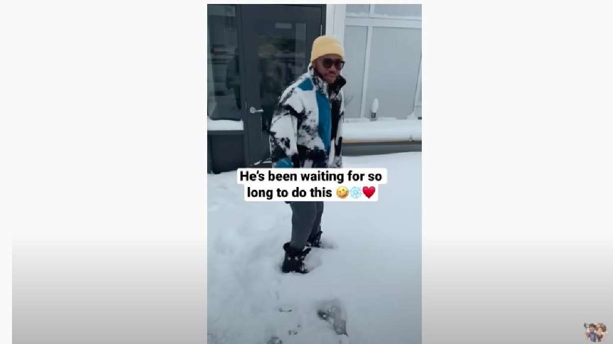 For those of us who grew up in the snow, it's no big deal when we see it fall — but not so for adults who have never seen it before. This man shows us the correct way to act the first time you see snow.