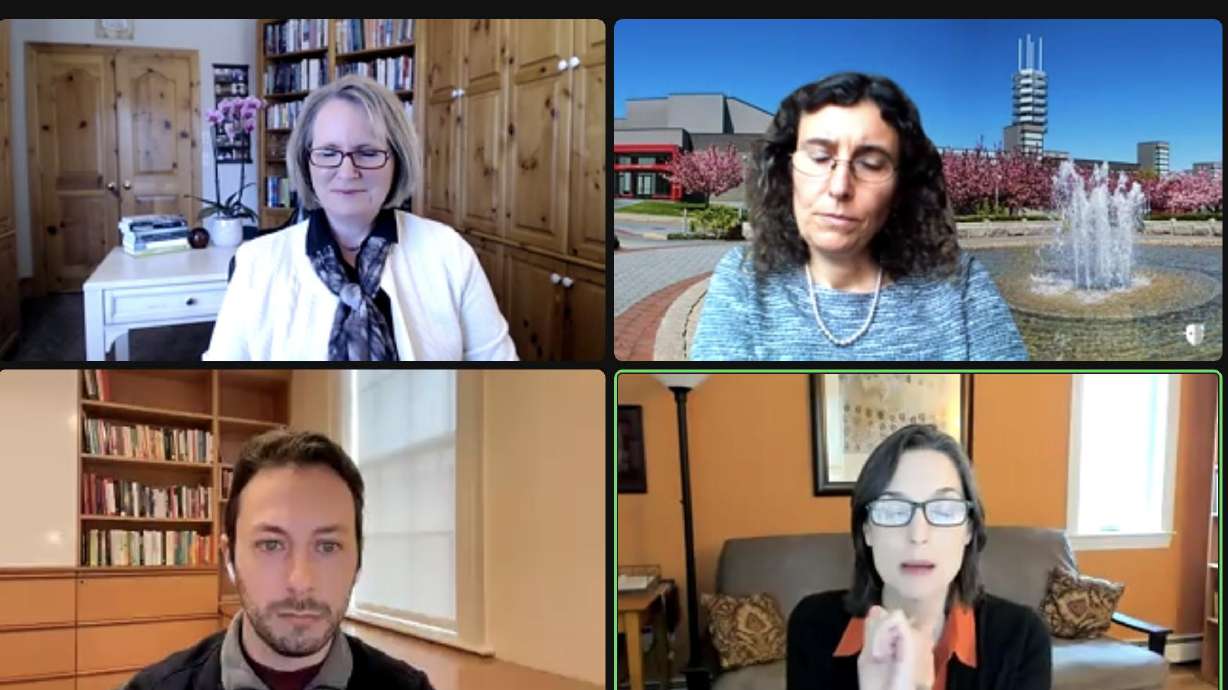 Panelists discuss salary negotiations and gender wage gap myths during an event hosted by the Utah Women and Leadership Project.