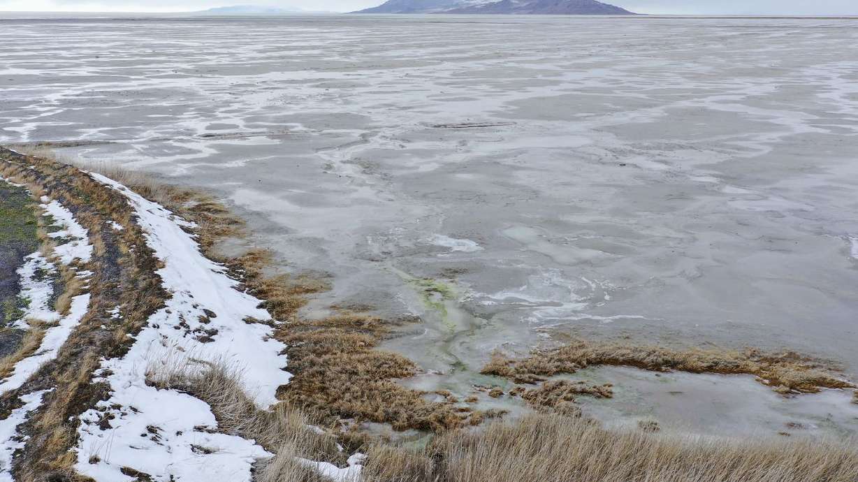 Low water levels are pictured in the Great Salt Lake near Tooele County on Jan. 5.