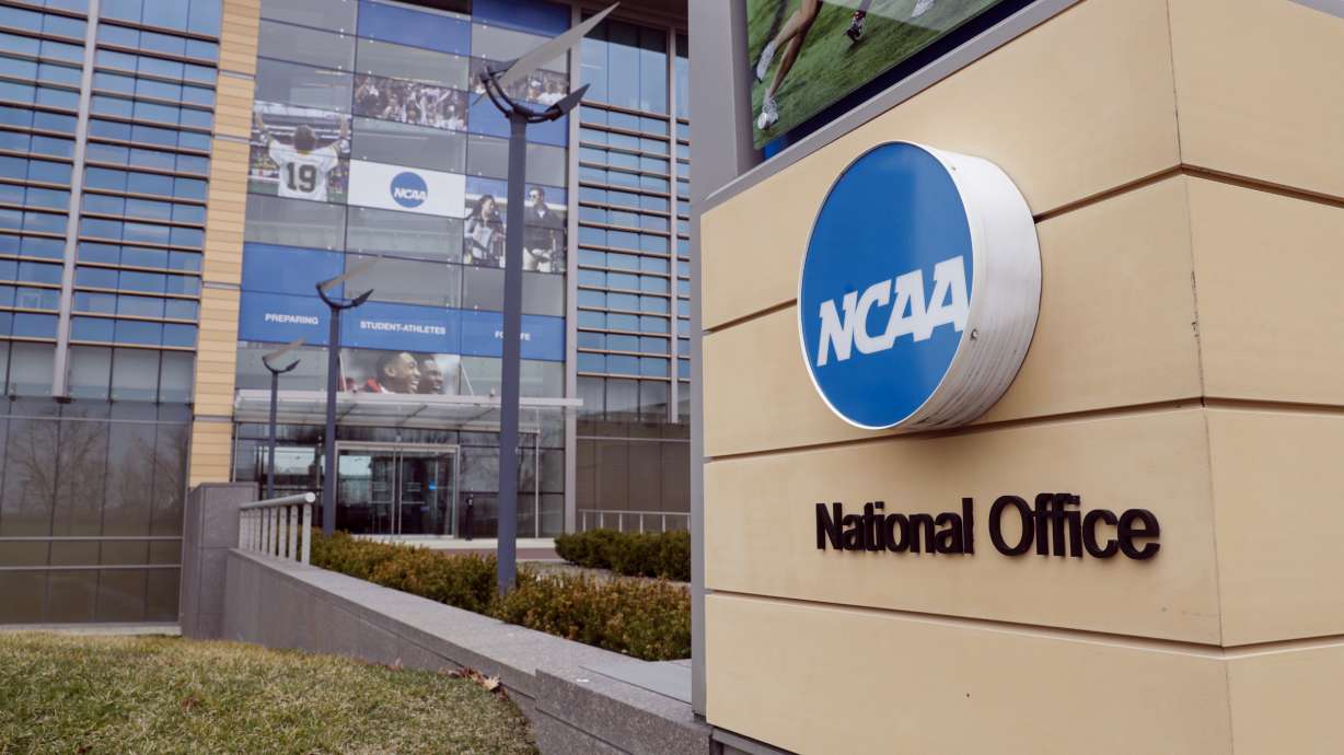 The national office of the NCAA in Indianapolis is shown on March 12, 2020. NCAA enforcement has inquired about how college athletes are earning money off their names, images and likenesses at multiple schools as it attempts to police activities that are ungoverned by detailed and uniform rules. NCAA Vice President of Enforcement Jon Duncan told the Associated Press that letters of inquiry have gone out over the last few months.