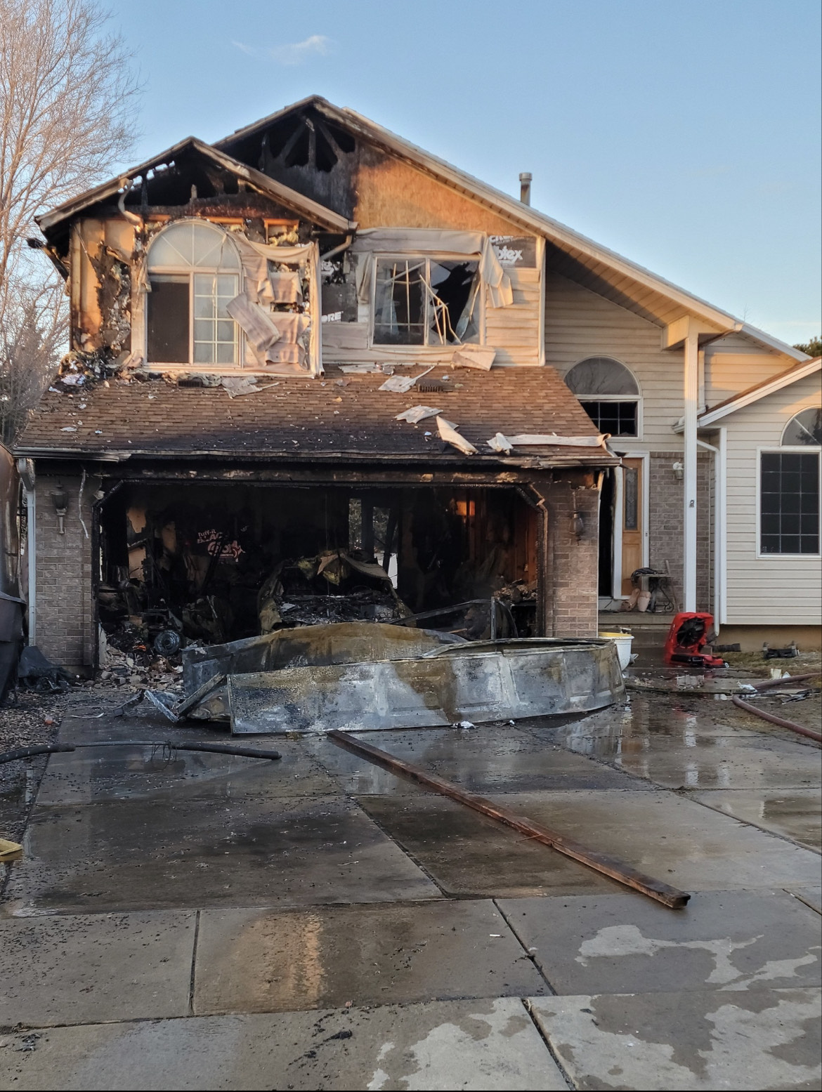 Four people and one cat are without a home after their home in Clinton caught on fire Monday night. 