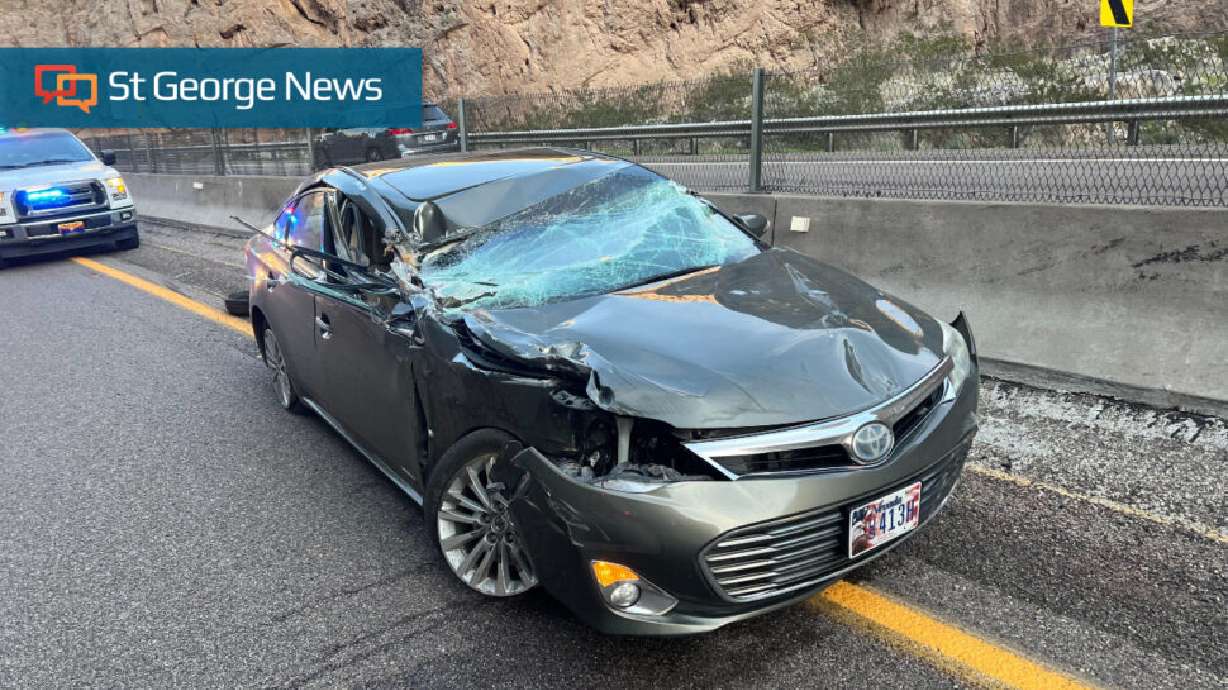 A Toyota Avalon was involved in a side-swiping crash with a semitractor-trailer in Littlefield, Arizona, Monday.