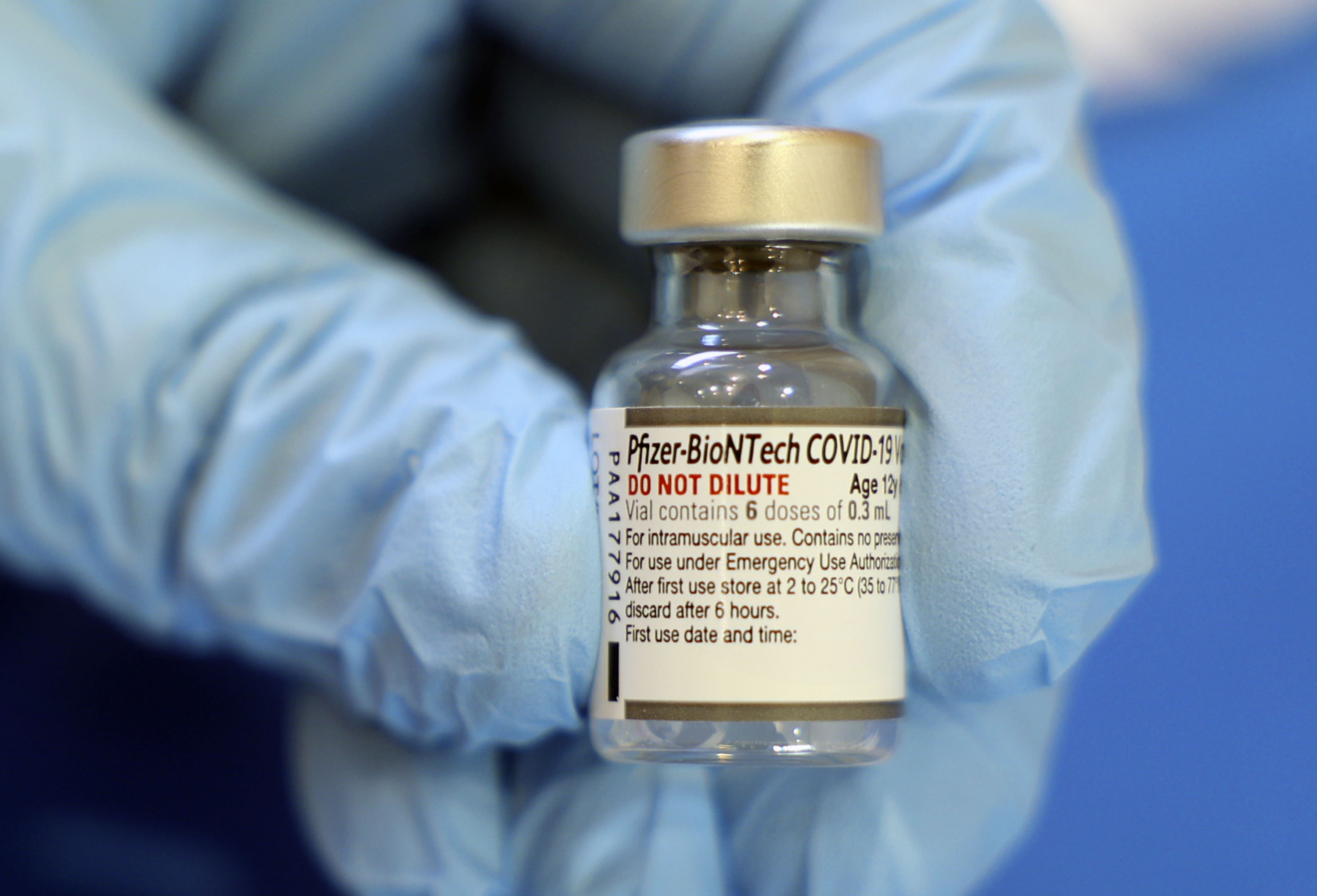 A bottle of Pfizer-BioNTech COVID-19 vaccine is pictured at a vaccine clinic at the University of Utah in Salt Lake City on Jan. 20. About 50 service members are being sent by the Utah National Guard to assist long-term care facilities around the state dealing with staff shortages caused by the omicron variant.