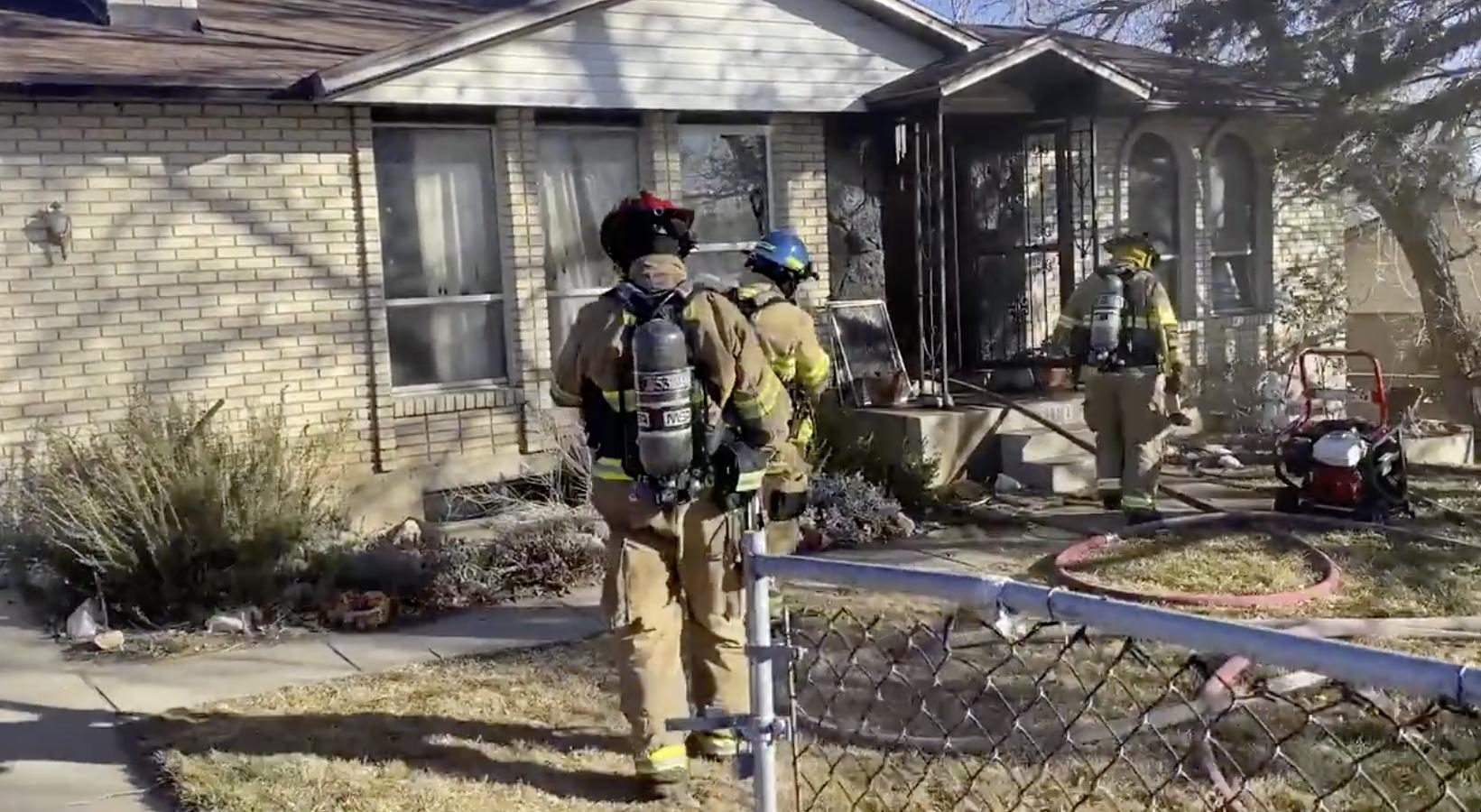 One man was hospitalized Tuesday with burns suffered in a house fire in Taylorsville near 5900 South and 3200 West. 