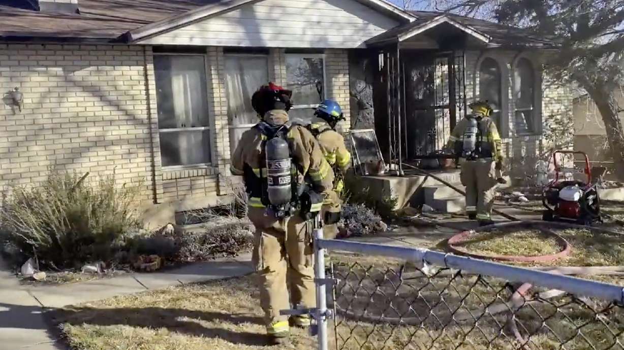 One man was hospitalized Tuesday with burns suffered in a house fire in Taylorsville near 5900 South and 3200 West.