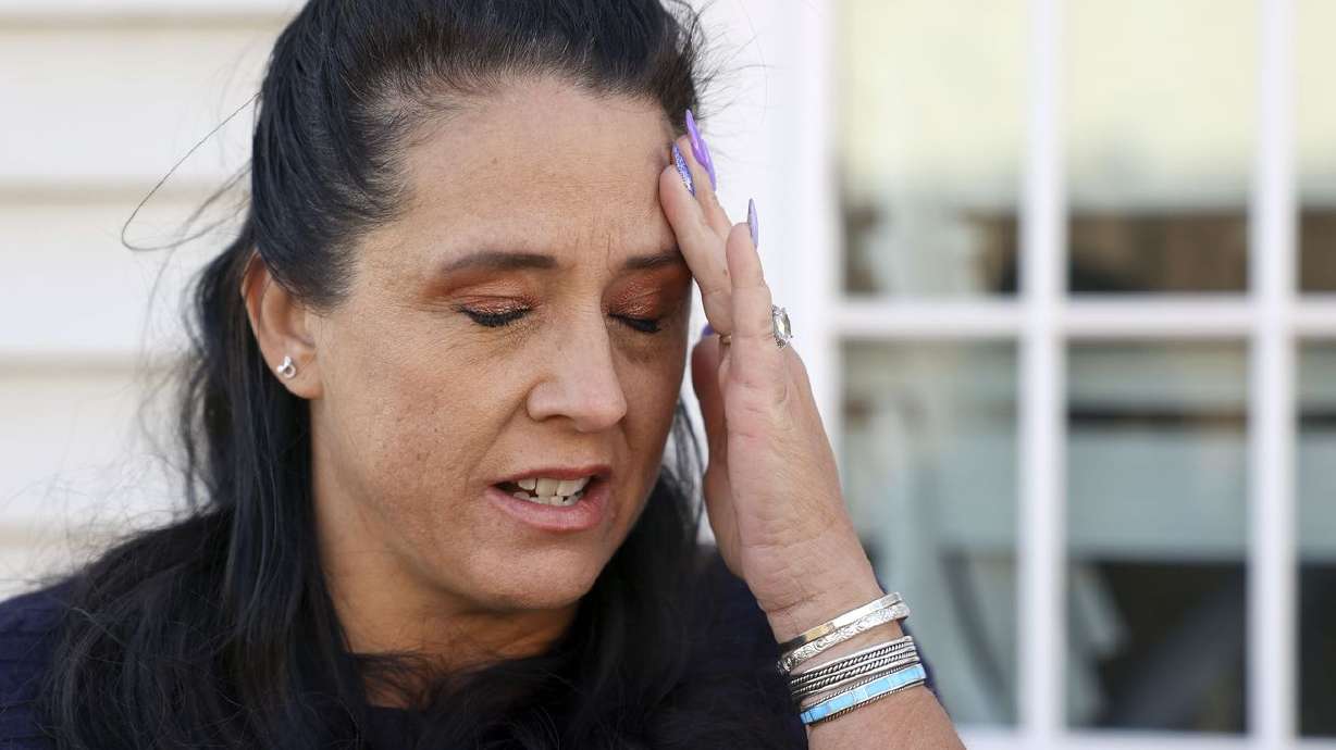 Jennette Pearson, who was assaulted while working as an
RN at the Utah State Hospital, talks about her recovery and how she
still gets headaches, outside her home in Orem on Monday, Jan. 31. HB32 would create enhanced penalties for assaults against
health care workers.