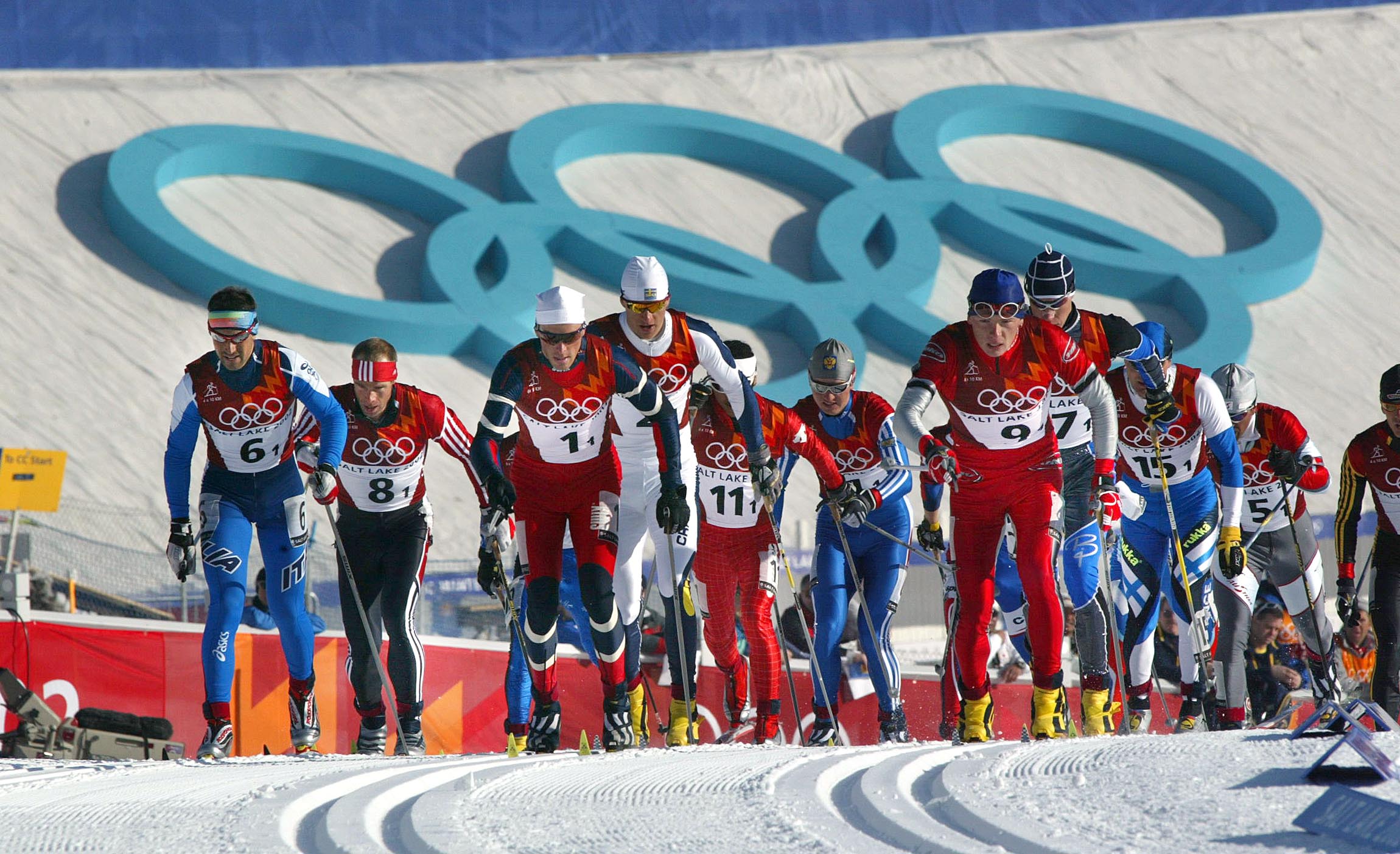 Skiers are framed in the Olympic rings at the mass start in the men's cross country 4x10 k relay race at Soldier Hollow, Utah on Feb. 17, 2002. The Salt Lake City Council on Tuesday passed a resolution that celebrates the 2002 Games and outlines goals of a future Olympics hosted by Salt Lake City.