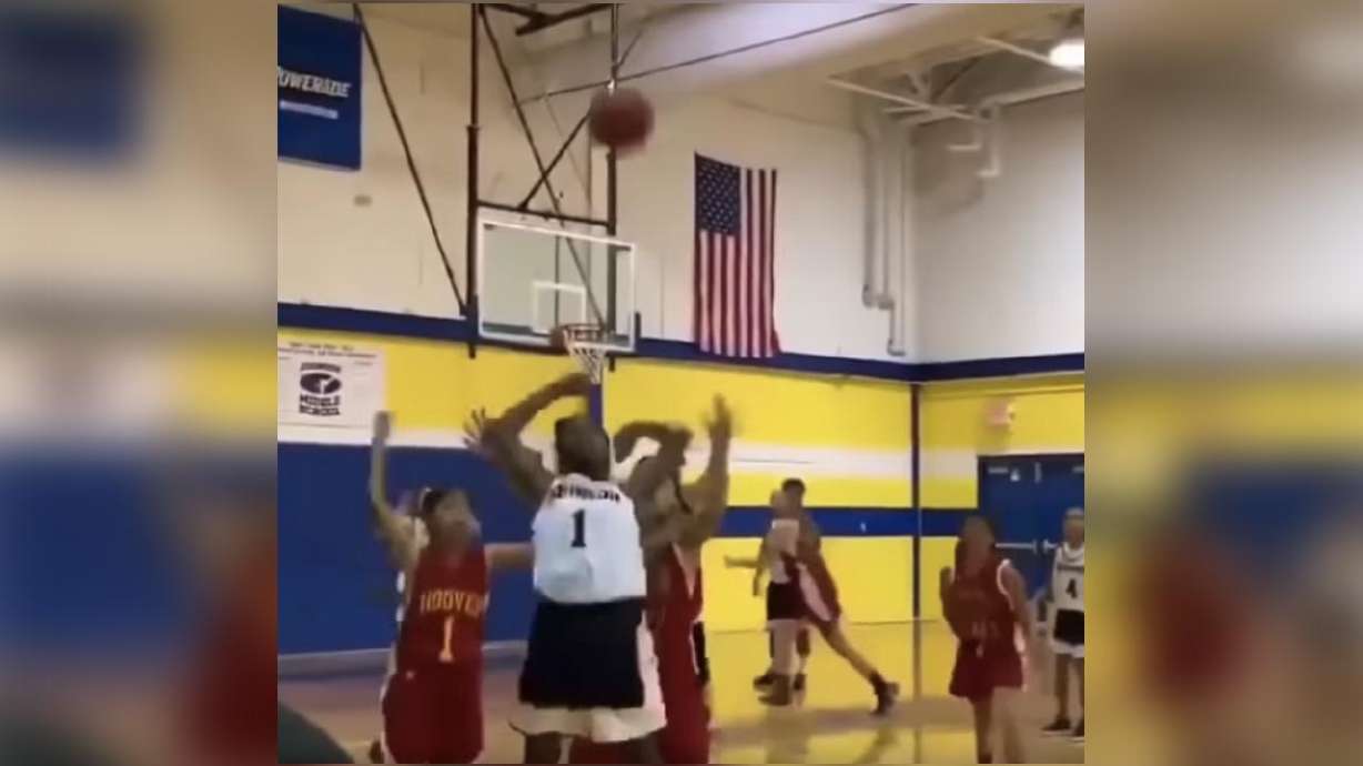 This 12-year-old basketball player sinks a buzzer-beater during her International Federation of Basketball game posted on Jan. 8.