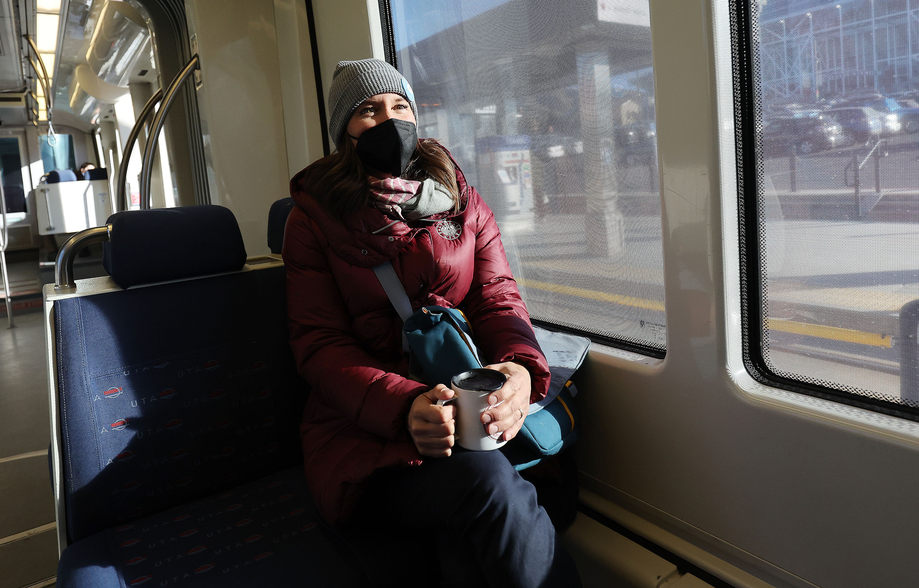 Salt Lake City Mayor Erin Mendenhall rides TRAX during Free Fare February in Salt Lake City on Tuesday. Mendenhall released her 2022 work plan Thursday, outlining 75 goals she hopes to complete by the end of December.