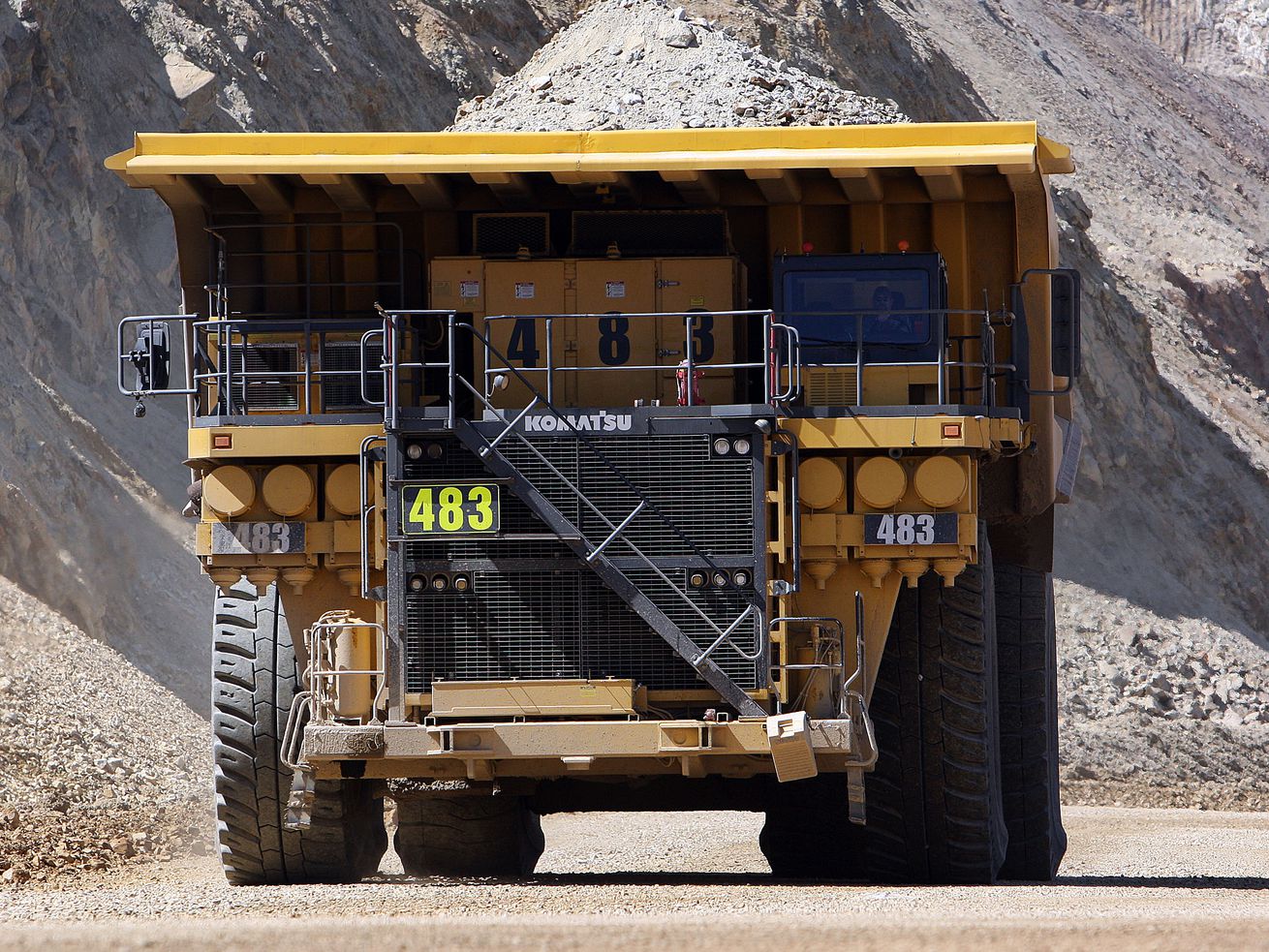 A haul truck carries up to 340 tons of material during
a media tour of Kennecott’s Bingham Canyon mine on April 25, 2013.
A new report by the U.S. Geological Survey says U.S. mines produced
$90.4 billion in mineral commodities last year — up $9.7 billion
over the year before — and Utah is No. 7 in the country for
production.