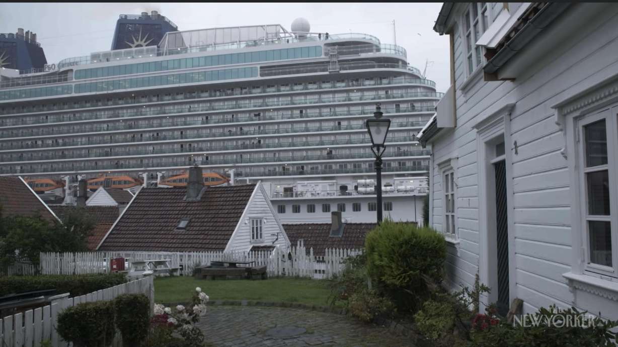 In Odveig Klyve’s “View,” a quiet Norwegian coastal city is invaded by some oppressively large visitors.