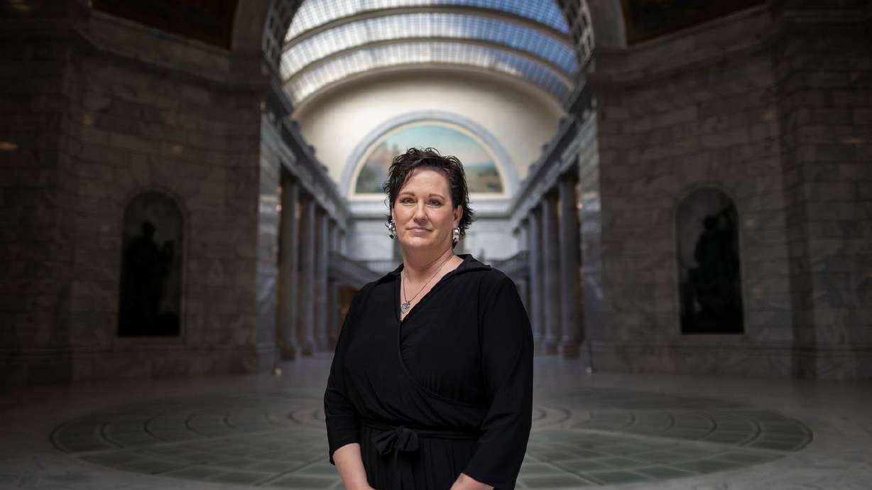 Sharon Weeks poses for a portrait at the Capitol in Salt Lake City on Sept. 15, 2021. Weeks’ sister, Brenda Lafferty, and Brenda’s 15-month-old daughter, Erica, were killed by brothers Ron and Dan Lafferty, Brenda’s brothers-in-law, in 1984.
