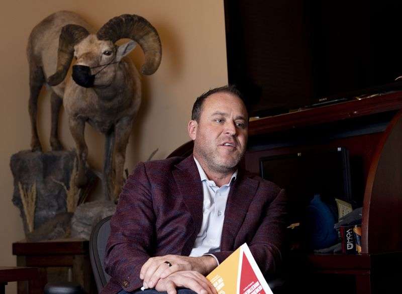 House Majority Whip Mike Schultz, R-Hooper, discusses
the 2022 legislative session at the Capitol in Salt Lake City on
Jan. 13.