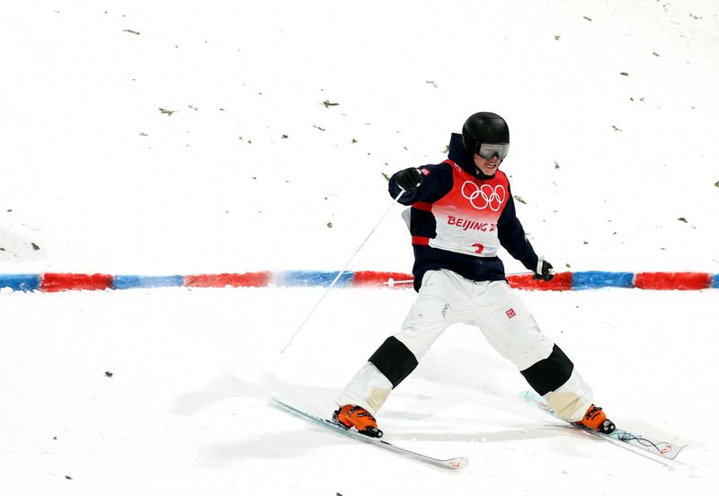2022 Beijing Olympics - Freestyle Skiing - Men's Moguls - Final 3 - Genting Snow Park, Zhangjiakou, China - February 5, 2022. Walter Wallberg of Sweden in action.