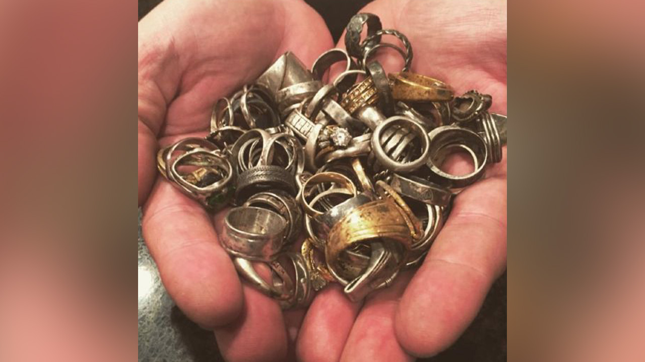 Over the years, metal detectorist Michael Van Tassell says he's found some 300 rings that don't have any sort of identification that would help him return them to their rightful owner.