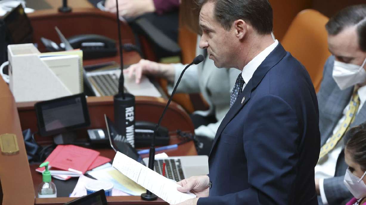 Rep. Steve Eliason, R-Sandy, speaks at the Capitol in Salt Lake City on Jan. 18. The Utah House narrowly rejected a bill Monday that would have required that vehicles pass a muffler inspection as a prerequisite for registration.