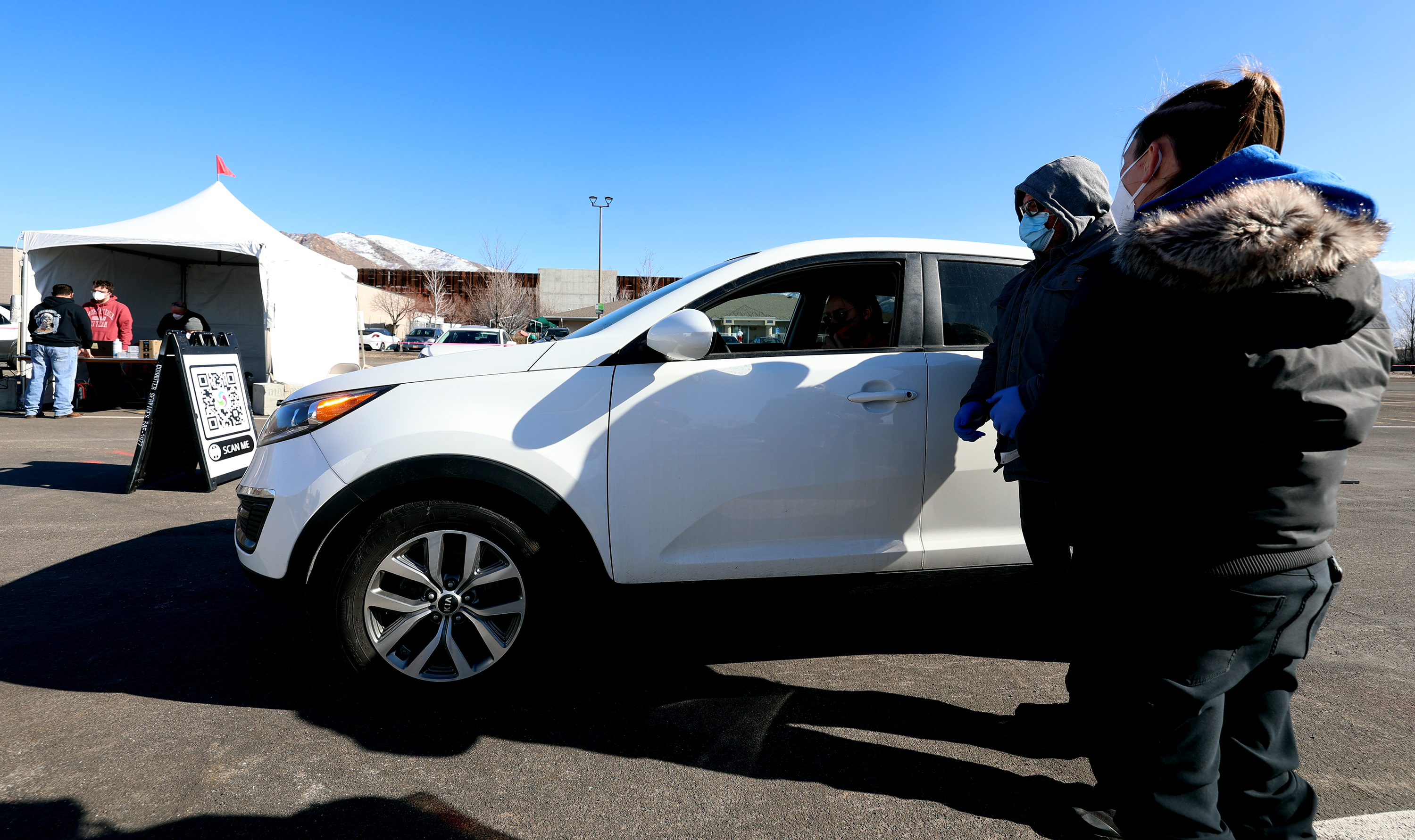 Von Satter registers for his COVID-19 test on Jan. 31 at the University of Utah testing site. The Utah Department of Health reported another 1,341 COVID-19 cases and 32 deaths on Tuesday.