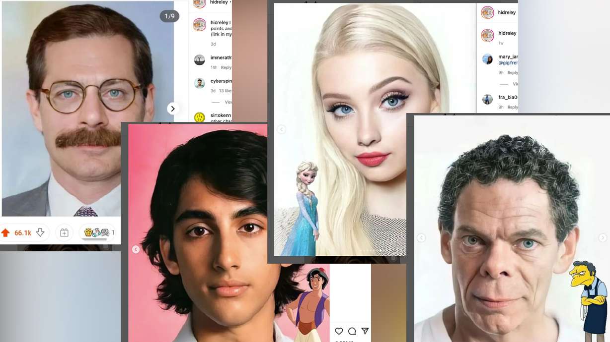 Artist Hidreley Diao uses artificial intelligence to recreate real-life Disney characters, and more