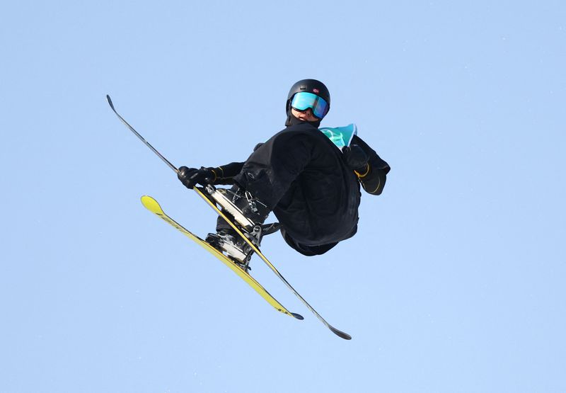 2022 Beijing Olympics - Freestyle Skiing - Men's Freeski Big Air - Final - Run 1 - Big Air Shougang, Beijing, China - February 9, 2022. Birk Ruud of Norway in action.