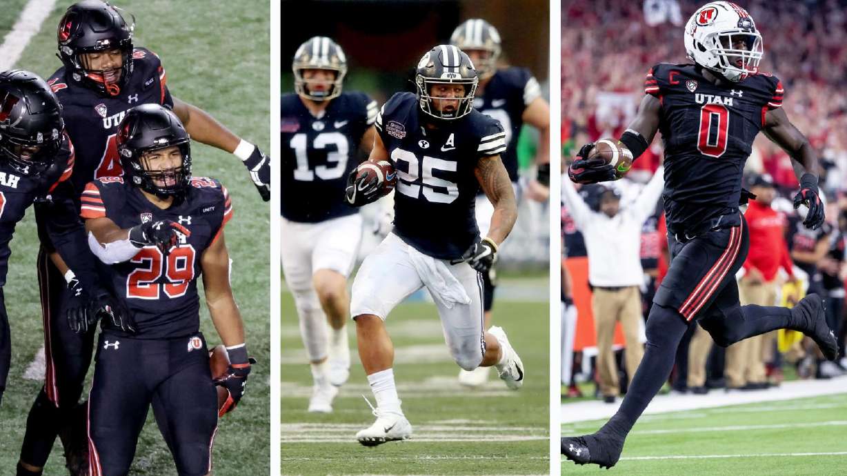 Utah's Nephi Sewell (left), BYU's Tyler Allgeier and Utah's Devin Lloyd were among the 324 players invited to the NFL Combine, March 1-9 in Indianapolis.