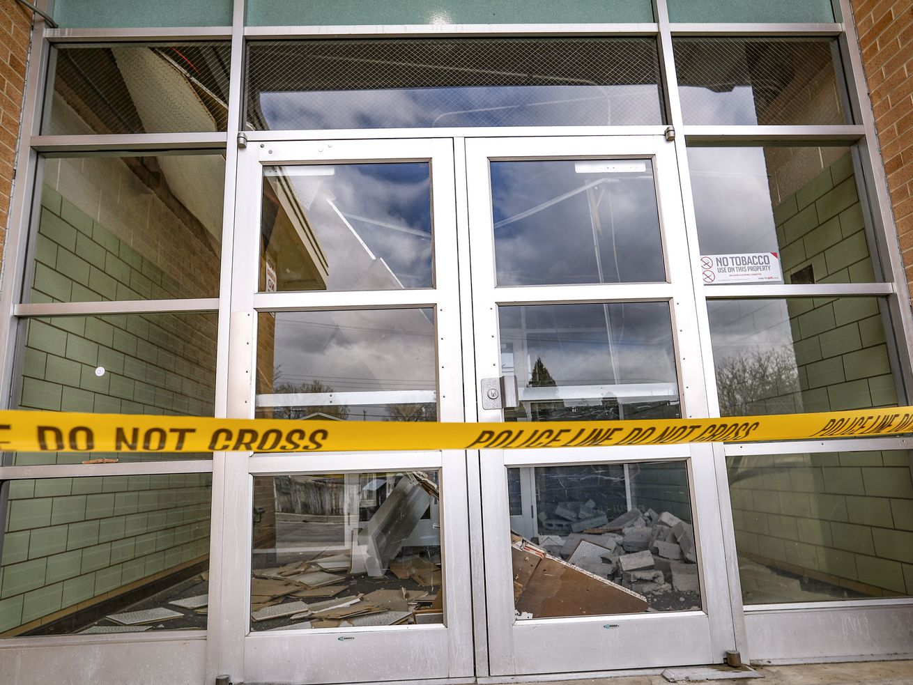 Damage to a ceiling inside West Lake STEM Junior High School in West Valley City is pictured on March 31, 2020. The damage was caused by a 5.7 magnitude earthquake that was centered near Magna on March 18, 2020.