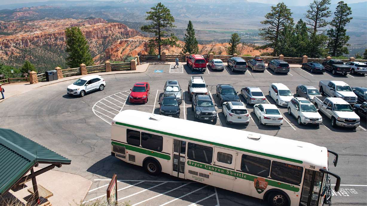 An undated photo of a Bryce Canyon National Park shuttle bus. Park officials said the park has awarded Utah-based Red Canyon Transit a contract to continue running the service through at least March 2027.