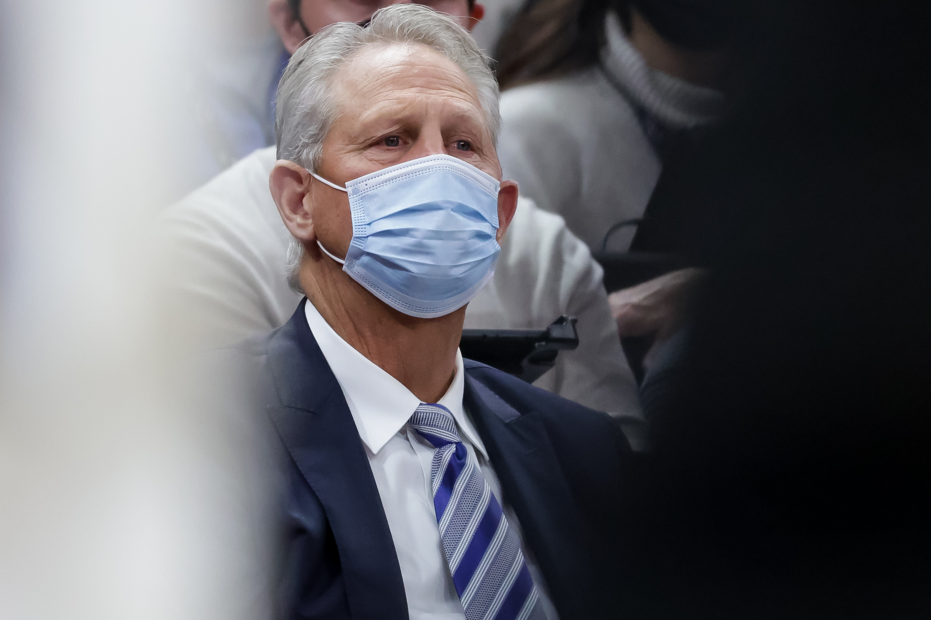 New Utah Jazz CEO Danny Ainge watches the Jazz play the LA Clippers at Vivint Arena in Salt Lake City on Wednesday, Dec. 15, 2021.