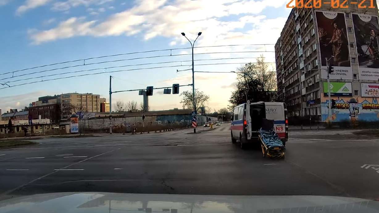 Unfortunate circumstances for this Polish ambulance.