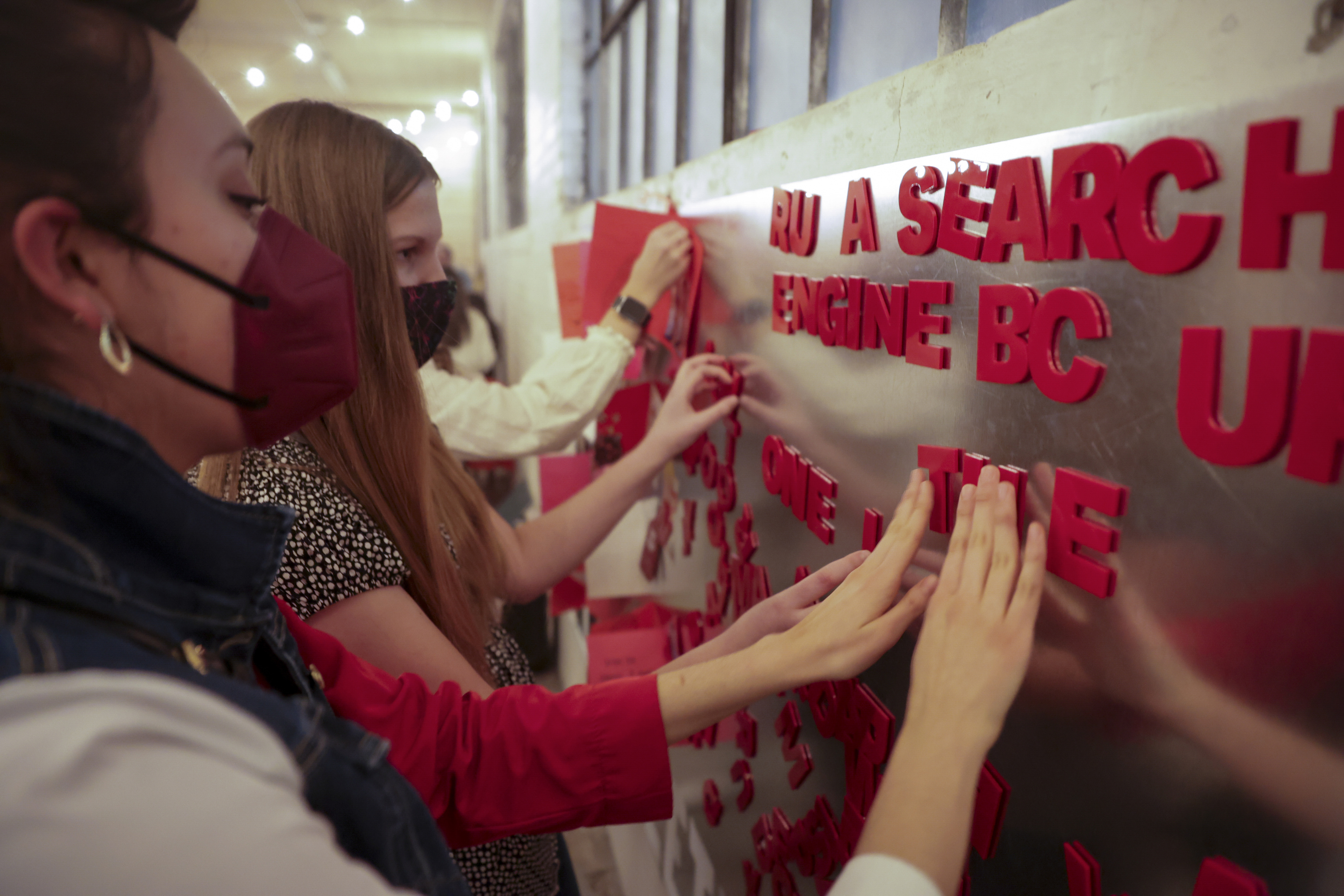 Emily Kimpel and Lindsay Aldousin explore the Valentine’s Pop-up Museum in Provo on Saturday. The museum's creator is hoping to challenge traditional ideas about Valentine's Day and rebrand the holiday to one that focuses on love, but not romance.