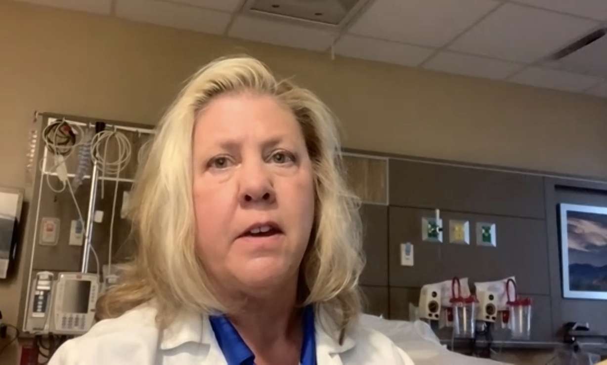 Dr. Dixie Harris, a pulmonologist at Intermountain Healthcare, speaks about a new program for COVID-19 "long-hauler" patients from her office Monday morning.