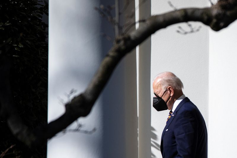 President Joe Biden walks on the South Lawn of the White House Feb. 10. He ordered White House visitor logs to be released to the panel investigating the deadly Jan. 6, 2021, attack, the New York Times reported on Wednesday.