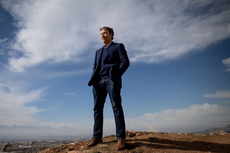 Kael Weston poses for a photo in Salt Lake City on
Wednesday, Feb. 9, 2022. Weston is a Democrat running for U.S. Senate against incumbent Republican Sen. Mike Lee. Weston is rooting for a GOP opponent in a race to replace Sen. Lee.