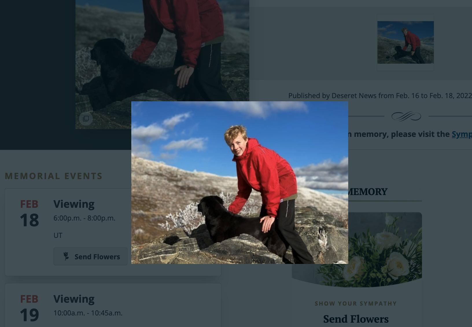 Henry Rampton Kendell, 14, died in a collision while skiing at Alta on Sunday.