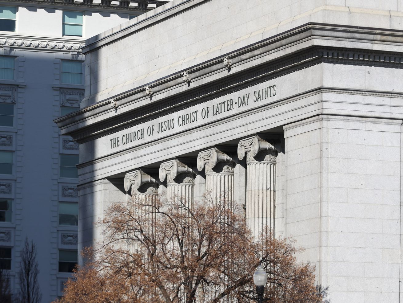 The Church of Jesus Christ of Latter-day Saints’ Church
Administration Building is pictured in Salt Lake City on Wednesday,
Feb. 19, 2020. Local church leaders now will make decisions on whether masks should be worn in meetings and activities of The Church of Jesus Christ of Latter-day Saints, the First Presidency said Friday.