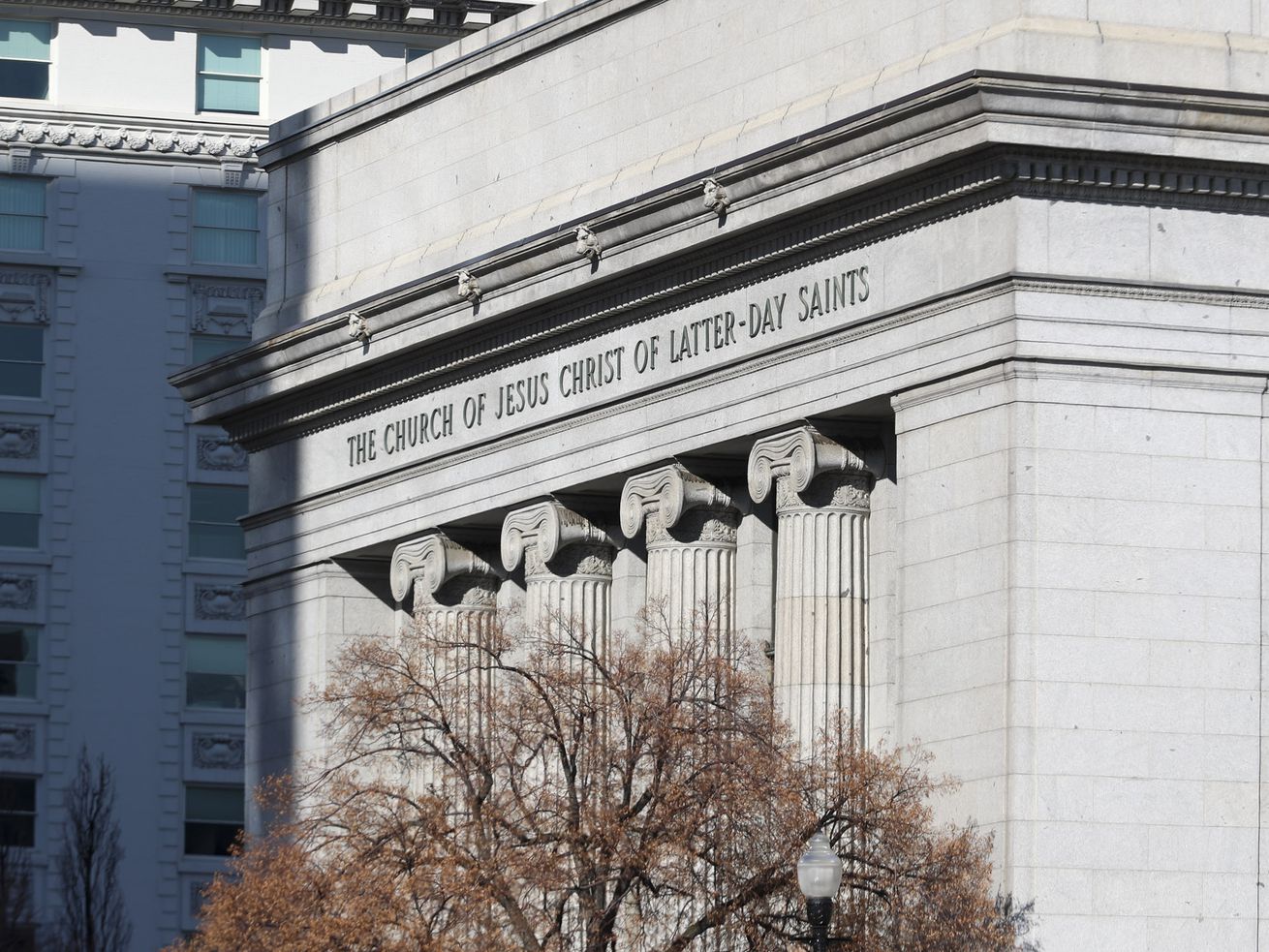 The Church of Jesus Christ of Latter-day Saints’ Church
Administration Building is pictured in Salt Lake City on Wednesday,
Feb. 19, 2020. Local church leaders now will make decisions on whether masks should be worn in meetings and activities of The Church of Jesus Christ of Latter-day Saints, the First Presidency said Friday.
