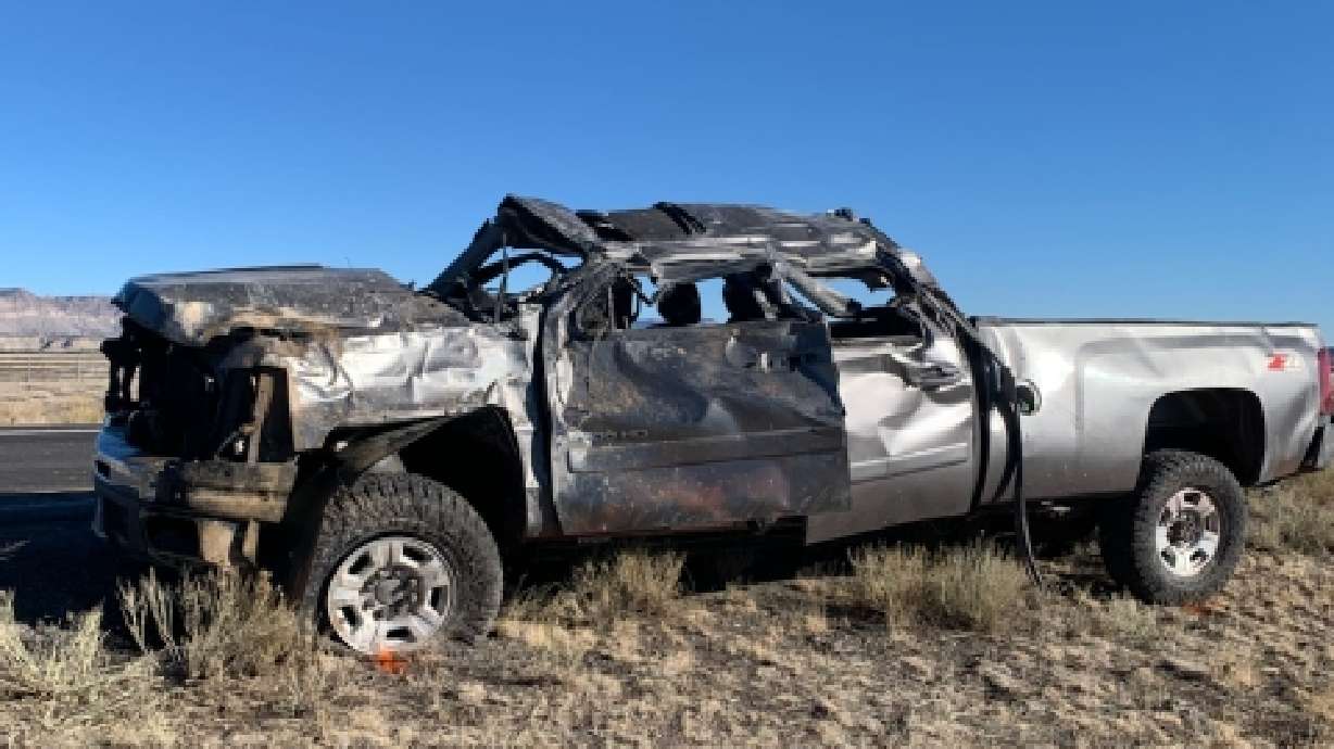 A pickup truck crashed with multiple elk Saturday morning on I-70 near Emergy and rolled. One person was deceased when responders arrived and four people were transported to hospitals, two in critical condition.